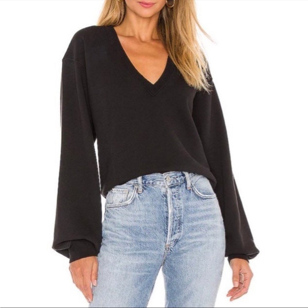 AGOLDE balloon sleeve sweatshirt in black Sz XS